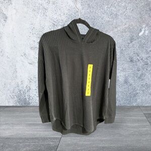 Chaser Waffle Knit black Hooded Sweater NWT